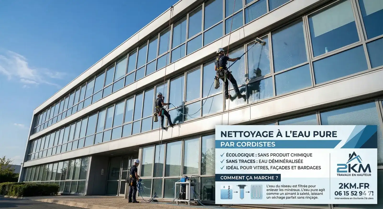 Nettoyage à l'Eau Pure par Cordistes