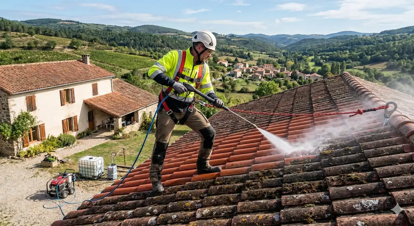 Nettoyage & Démoussage de Toiture par Cordistes